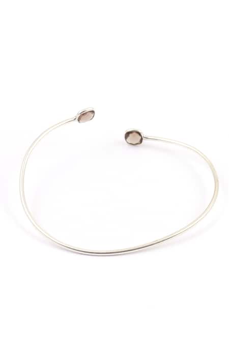 Sangeeta Boochra_Silver Plated Stones Encrusted Adjustable Bracelet _Online_at_Aza_Fashions