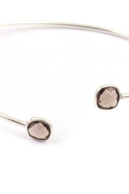 Buy_Sangeeta Boochra_Silver Plated Stones Encrusted Adjustable Bracelet _Online_at_Aza_Fashions