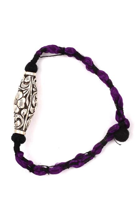 Buy_Sangeeta Boochra_Silver Plated Cut Work Floral Carved Bracelet _Online_at_Aza_Fashions