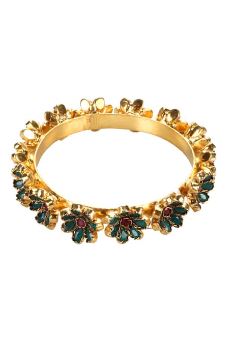 Sangeeta Boochra Handmade Floral Stone Bangle 