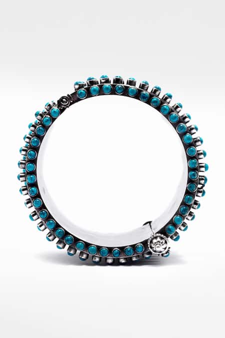 Buy_Sangeeta Boochra X Deme_Blue Stones Farzin Embellished Bracelet _Online_at_Aza_Fashions