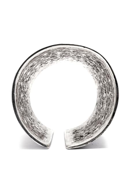 Buy_Sangeeta Boochra X Deme_Silver Plated Giti Floral Cuff Bracelet _Online_at_Aza_Fashions
