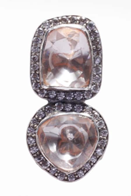 Buy Sangeeta Boochra X Deme Silver Plated Diamonds, Stones Nahal Moissanite Dangler Earrings Online at Aza Fashions Buy_Sangeeta Boochra X Deme_Silver Plated Diamonds, Stones Nahal Moissanite Dangler Earrings _Online_at_Aza_Fashions