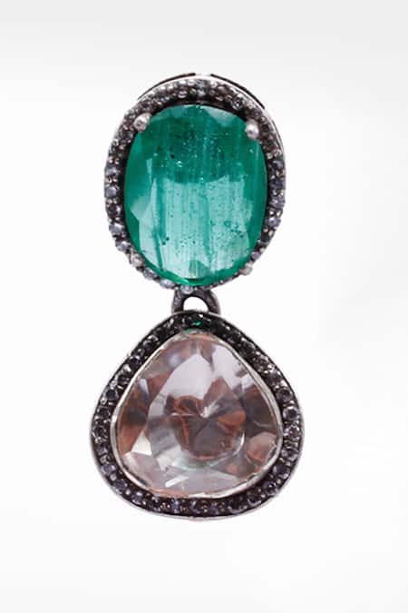 Buy Sangeeta Boochra X Deme Silver Plated Diamonds, Stones Naadiya Moissanite Dangler Earrings Online at Aza Fashions Buy_Sangeeta Boochra X Deme_Silver Plated Diamonds, Stones Naadiya Moissanite Dangler Earrings _Online_at_Aza_Fashions