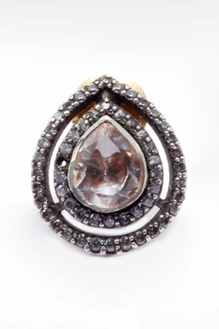 Buy Sangeeta Boochra X Deme Silver Plated Diamonds, Stones Mehru Drop Earrings Online at Aza Fashions Buy_Sangeeta Boochra X Deme_Silver Plated Diamonds, Stones Mehru Drop Earrings _Online_at_Aza_Fashions