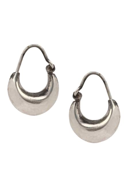 Shop Sangeeta Boochra Silver Plated Handcrafted Stud Earrings at Aza Fashions Shop_Sangeeta Boochra_Silver Plated Handcrafted Stud Earrings _at_Aza_Fashions
