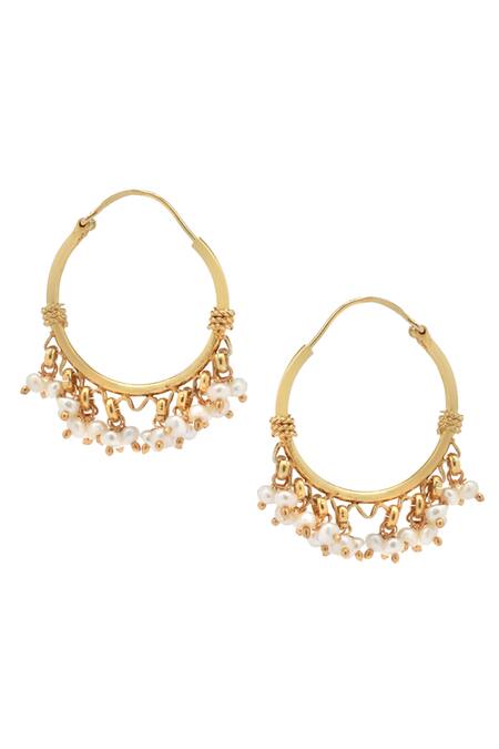 Shop Sangeeta Boochra Gold Plated Beads Drop Dangler Earrings at Aza Fashions Shop_Sangeeta Boochra_Gold Plated Beads Drop Dangler Earrings _at_Aza_Fashions