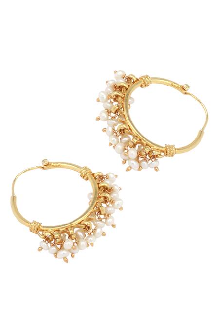 Sangeeta Boochra Gold Plated Beads Drop Dangler Earrings Online at Aza Fashions Sangeeta Boochra_Gold Plated Beads Drop Dangler Earrings _Online_at_Aza_Fashions