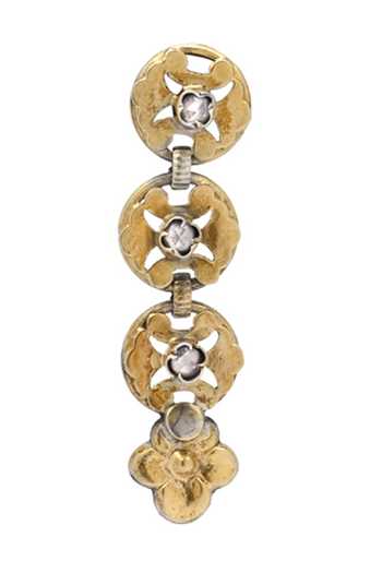 Shop Sangeeta Boochra Gold Plated Floral Motif Dangler Earrings Online at Aza Fashions Shop_Sangeeta Boochra_Gold Plated Floral Motif Dangler Earrings _Online_at_Aza_Fashions