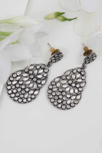 Buy_Sangeeta Boochra_Silver Plated Stones Handcrafted Tiered Chandbalis _Online_at_Aza_Fashions