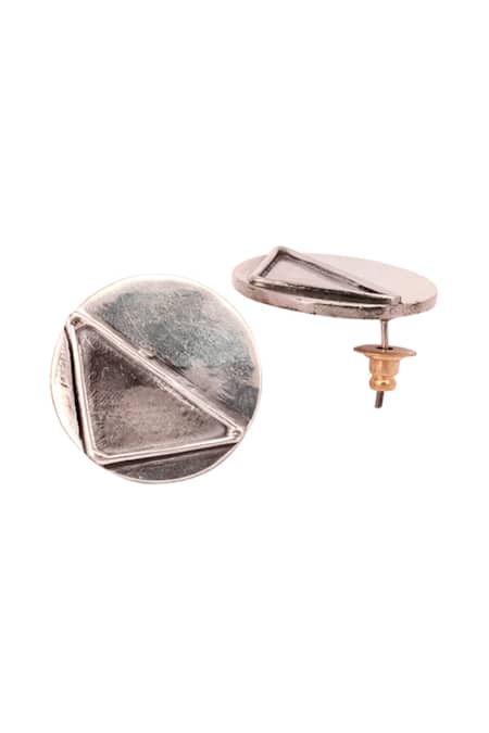 Sangeeta Boochra_Silver Plated Round Shaped Studs _Online_at_Aza_Fashions