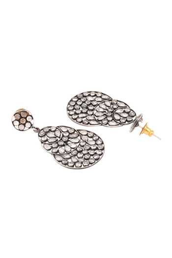 Sangeeta Boochra_Silver Plated Stones Tiered Chandbalis _Online_at_Aza_Fashions