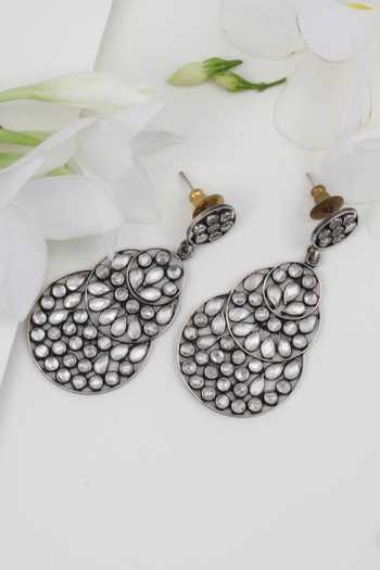 Buy_Sangeeta Boochra_Silver Plated Stones Tiered Chandbalis _Online_at_Aza_Fashions