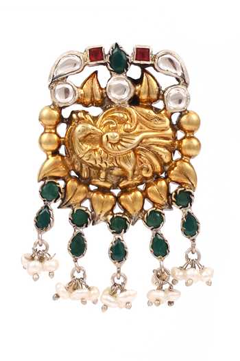 Buy Sangeeta Boochra Multi Color Stones Carved Bird Drop Earrings Online at Aza Fashions Buy_Sangeeta Boochra_Multi Color Stones Carved Bird Drop Earrings _Online_at_Aza_Fashions