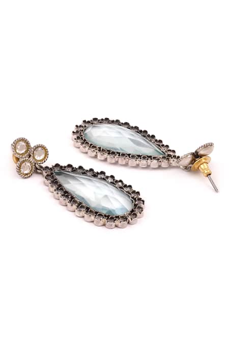 Sangeeta Boochra_Silver Plated Stones Handcrafted Earrings _Online_at_Aza_Fashions