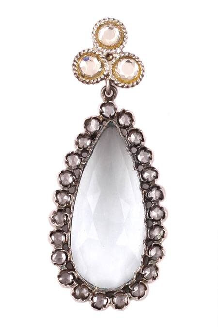 Buy_Sangeeta Boochra_Silver Plated Stones Handcrafted Earrings _Online_at_Aza_Fashions