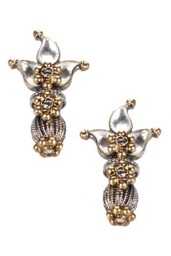 Buy Sangeeta Boochra Gold Plated Stones, Beads Floral Motif Stud Earrings at Aza Fashions Buy_Sangeeta Boochra_Gold Plated Stones, Beads Floral Motif Stud Earrings _at_Aza_Fashions