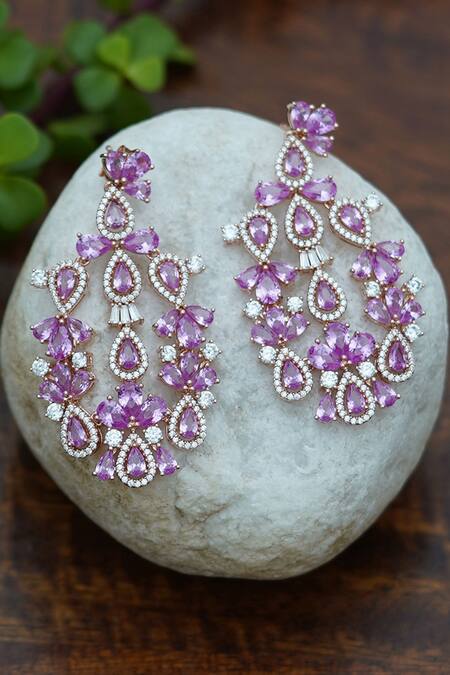 Buy_Sangeeta Boochra_Gold Plated Stone Handmade Teardrop Danglers_Online_at_Aza_Fashions