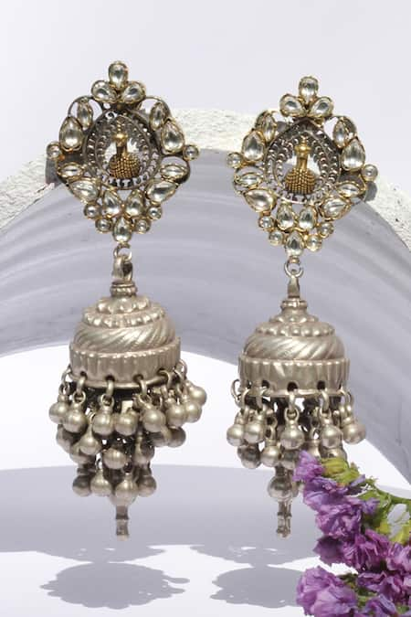 Sangeeta Boochra Handcrafted Kundan Jhumkas 