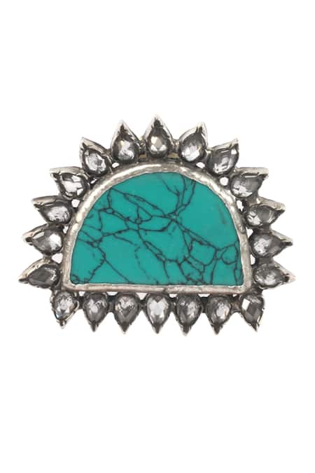 Sangeeta Boochra_Silver Plated Handcrafted Studs _Online_at_Aza_Fashions