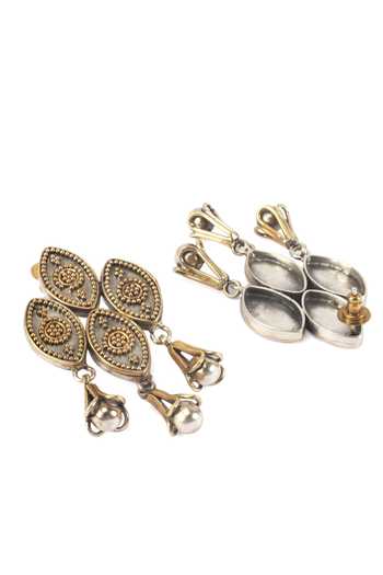 Sangeeta Boochra_Silver Plated Cut Work Handcrafted Danglers _Online_at_Aza_Fashions