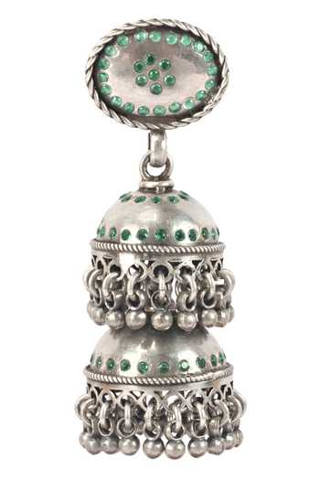 Buy_Sangeeta Boochra_Silver Plated Gota Patti Ghungroo Drop Earrings _Online_at_Aza_Fashions