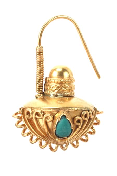 Buy_Sangeeta Boochra_Gold Plated Cut Work Carved Drops _Online_at_Aza_Fashions