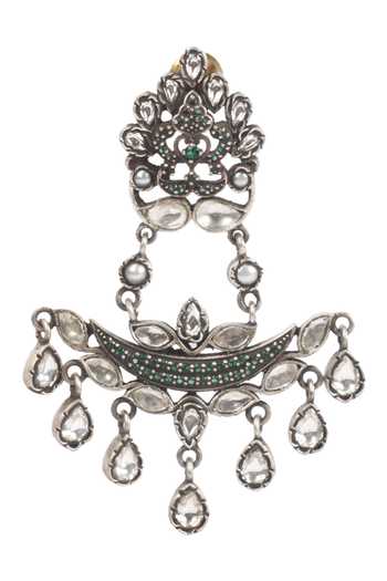 Buy_Sangeeta Boochra_Silver Plated Cut Work Handcrafted Dangler Earrings _Online_at_Aza_Fashions