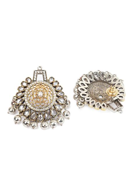 Sangeeta Boochra_Silver Plated Handcrafted Danglers _Online_at_Aza_Fashions