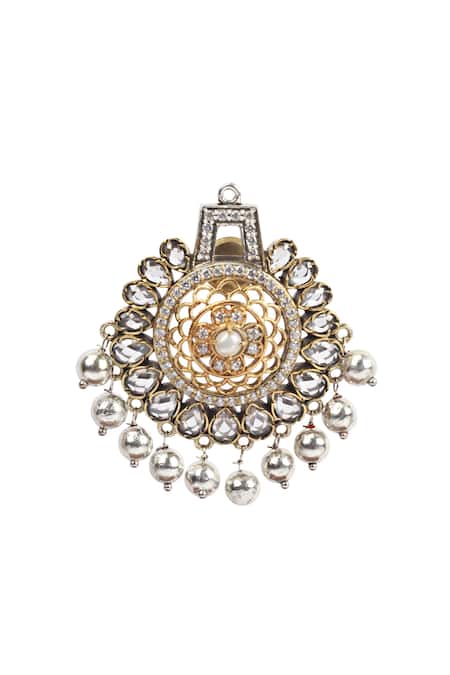 Buy_Sangeeta Boochra_Silver Plated Handcrafted Danglers _Online_at_Aza_Fashions