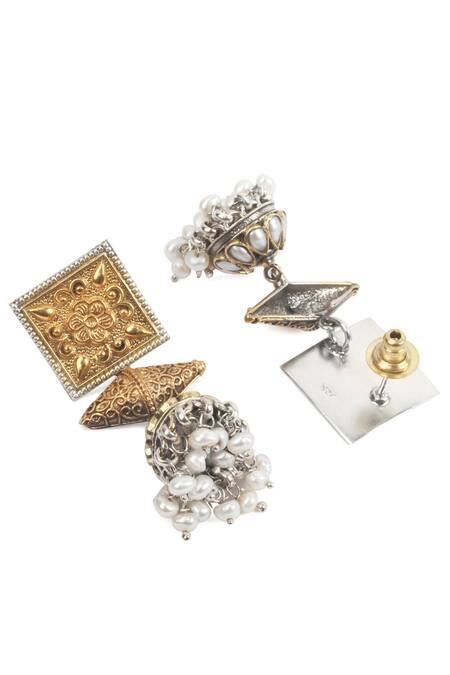 Sangeeta Boochra_Gold Plated Beads Drop Dangler Earrings _Online_at_Aza_Fashions