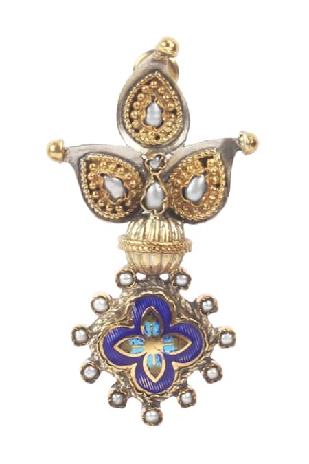 Buy_Sangeeta Boochra_Silver Plated Cut Work Handcrafted Dangler Earrings _Online_at_Aza_Fashions