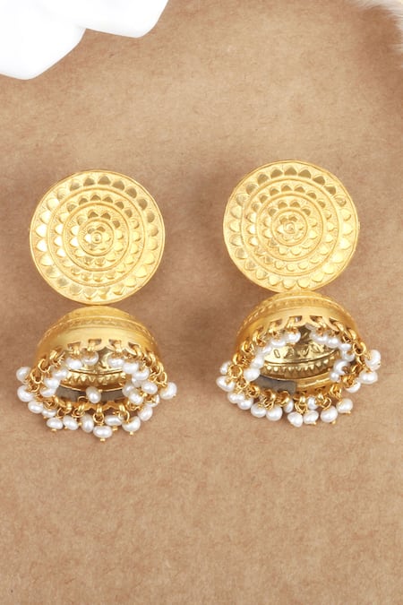 Sangeeta Boochra Handcrafted Bead Drop Jhumkas 