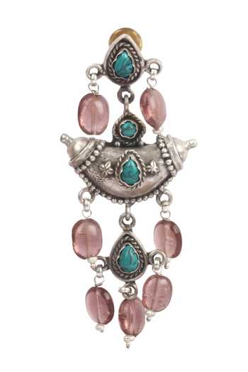 Buy_Sangeeta Boochra_Silver Plated Stones, Beads Handcrafted Dangler Earrings _Online_at_Aza_Fashions