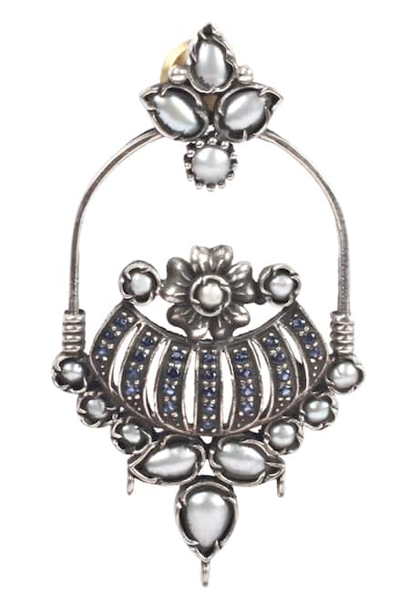 Buy_Sangeeta Boochra_Silver Plated Stones Handcrafted Dangler Earrings _Online_at_Aza_Fashions