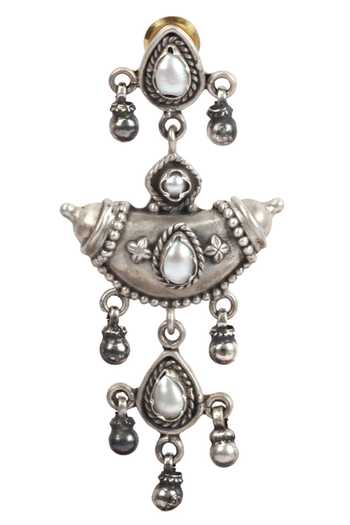 Buy_Sangeeta Boochra_Silver Plated Diamonds, Stones Handcrafted Dangler Earrings _Online_at_Aza_Fashions
