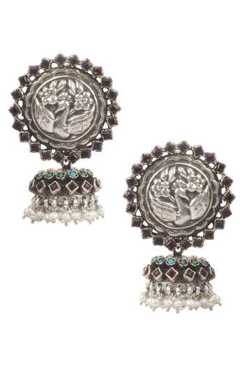 Buy Sangeeta Boochra Silver Plated Handcrafted Jhumkas at Aza Fashions Buy_Sangeeta Boochra_Silver Plated Handcrafted Jhumkas _at_Aza_Fashions