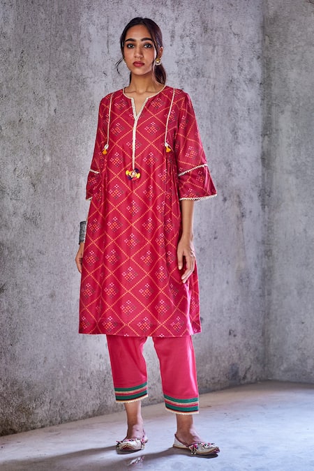 Shivani Bhargava Bandhani Print Chanderi Kurta 