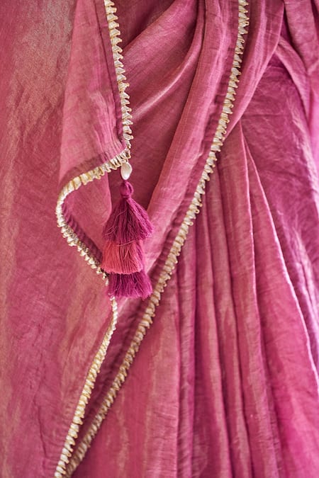 Shop Shivani Bhargava Pink Tissue Chanderi Handwoven Saree Online at Aza Fashions Shop_Shivani Bhargava_Pink Tissue Chanderi Handwoven Saree _Online_at_Aza_Fashions
