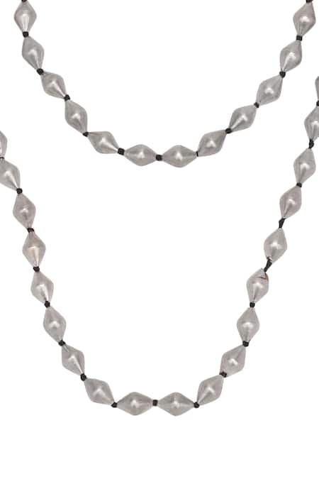 Sangeeta Boochra_Silver Plated Handcrafted Layered Necklace _Online_at_Aza_Fashions