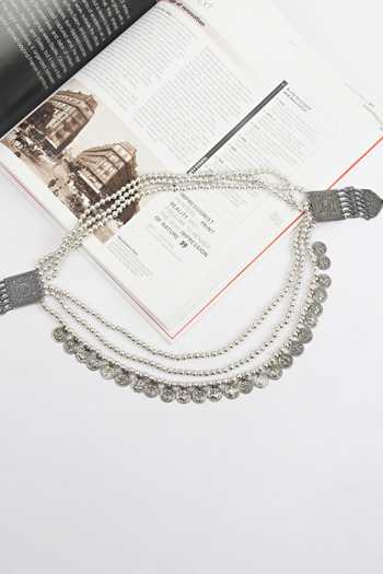 Sangeeta Boochra Silver Plated Layered Beaded Necklace Online at Aza Fashions Sangeeta Boochra_Silver Plated Layered Beaded Necklace _Online_at_Aza_Fashions