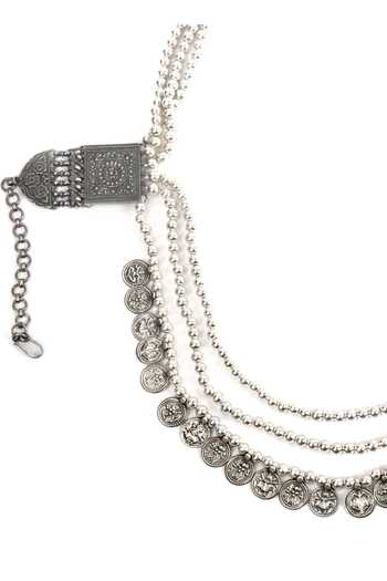 Buy_Sangeeta Boochra_Silver Plated Layered Beaded Necklace _Online_at_Aza_Fashions