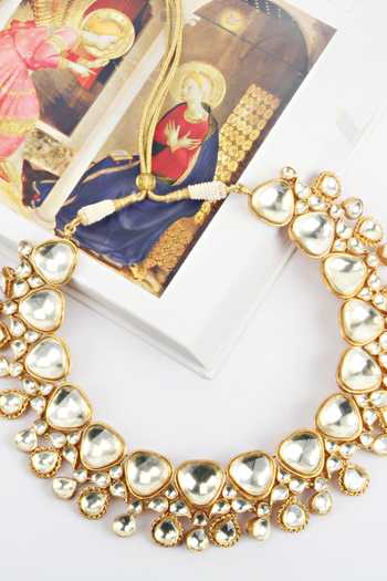 Buy_Sangeeta Boochra_Gold Plated Kundan Studded Necklace _Online_at_Aza_Fashions