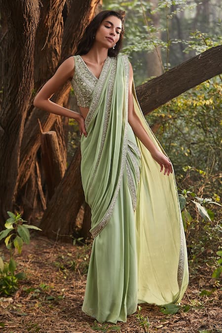 Sana Barreja Nohree Pre-Draped Saree with Blouse 