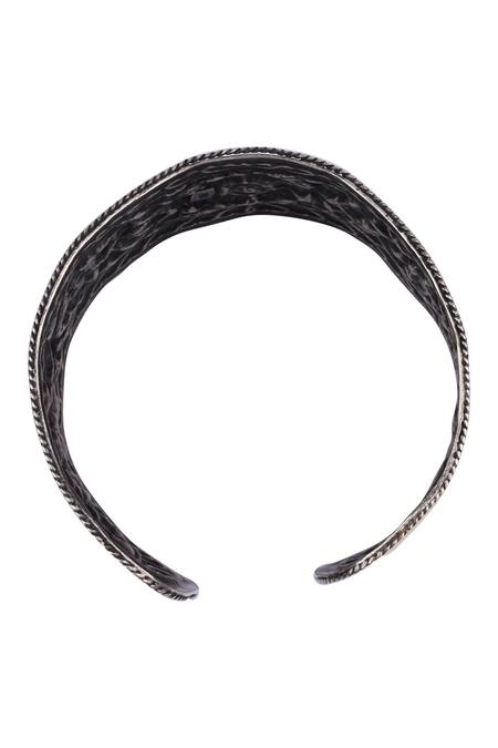 Sangeeta Boochra X Payal Singhal_Gold Plated Embroidery Leyla Handcrafted Bangle Single Pc _at_Aza_Fashions