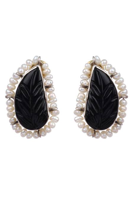 Sangeeta Boochra X Payal Singhal Silver Plated Pearls Mehak Handcrafted Earrings Online at Aza Fashions Sangeeta Boochra X Payal Singhal_Silver Plated Pearls Mehak Handcrafted Earrings _Online_at_Aza_Fashions