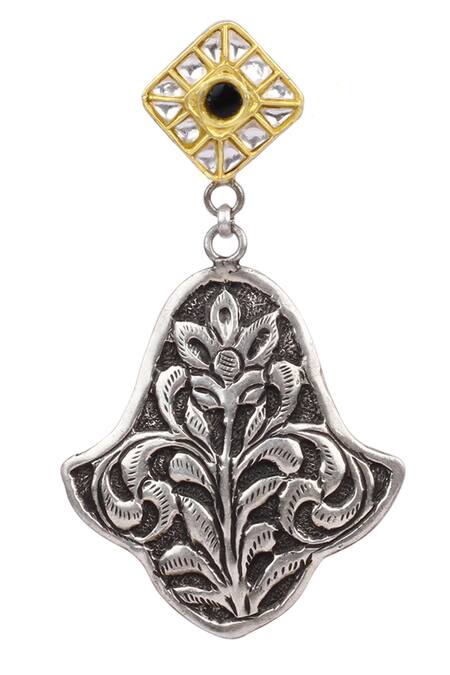 Sangeeta Boochra X Payal Singhal_Gold Plated Gota Patti Nisa Handcrafted Earrings _at_Aza_Fashions