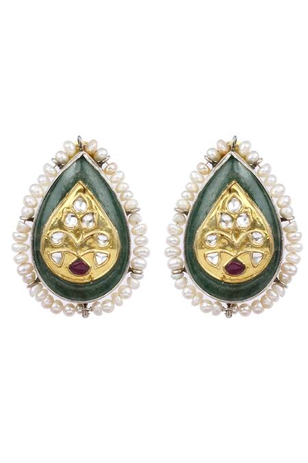 Buy Sangeeta Boochra X Payal Singhal Silver Plated Stones Mehreen Handcrafted Earrings Online at Aza Fashions Buy_Sangeeta Boochra X Payal Singhal_Silver Plated Stones Mehreen Handcrafted Earrings _Online_at_Aza_Fashions