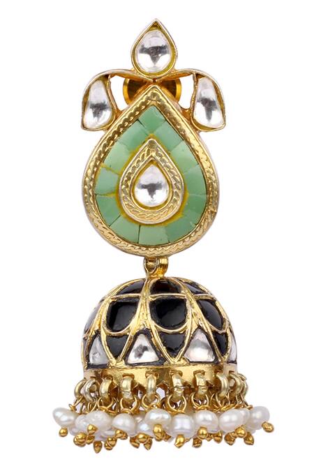 Shop_Sangeeta Boochra X Payal Singhal_Silver Plated Hasina Handcrafted Earrings _Online_at_Aza_Fashions