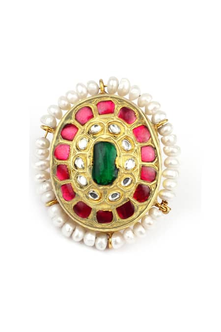 Sangeeta Boochra X Payal Singhal_Silver Plated Pearls, Diamonds Naaz Handcrafted Earrings _at_Aza_Fashions